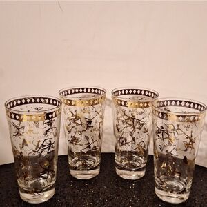 4 Vintage MCM Josephine Baker tribal dance glasses